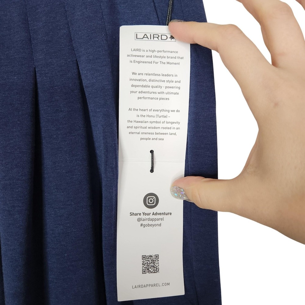LAIRD Palazzo Pants Womens Small Navy Wide Leg Pull On Stretch Lounge‎ Relaxed - Picture 6 of 12